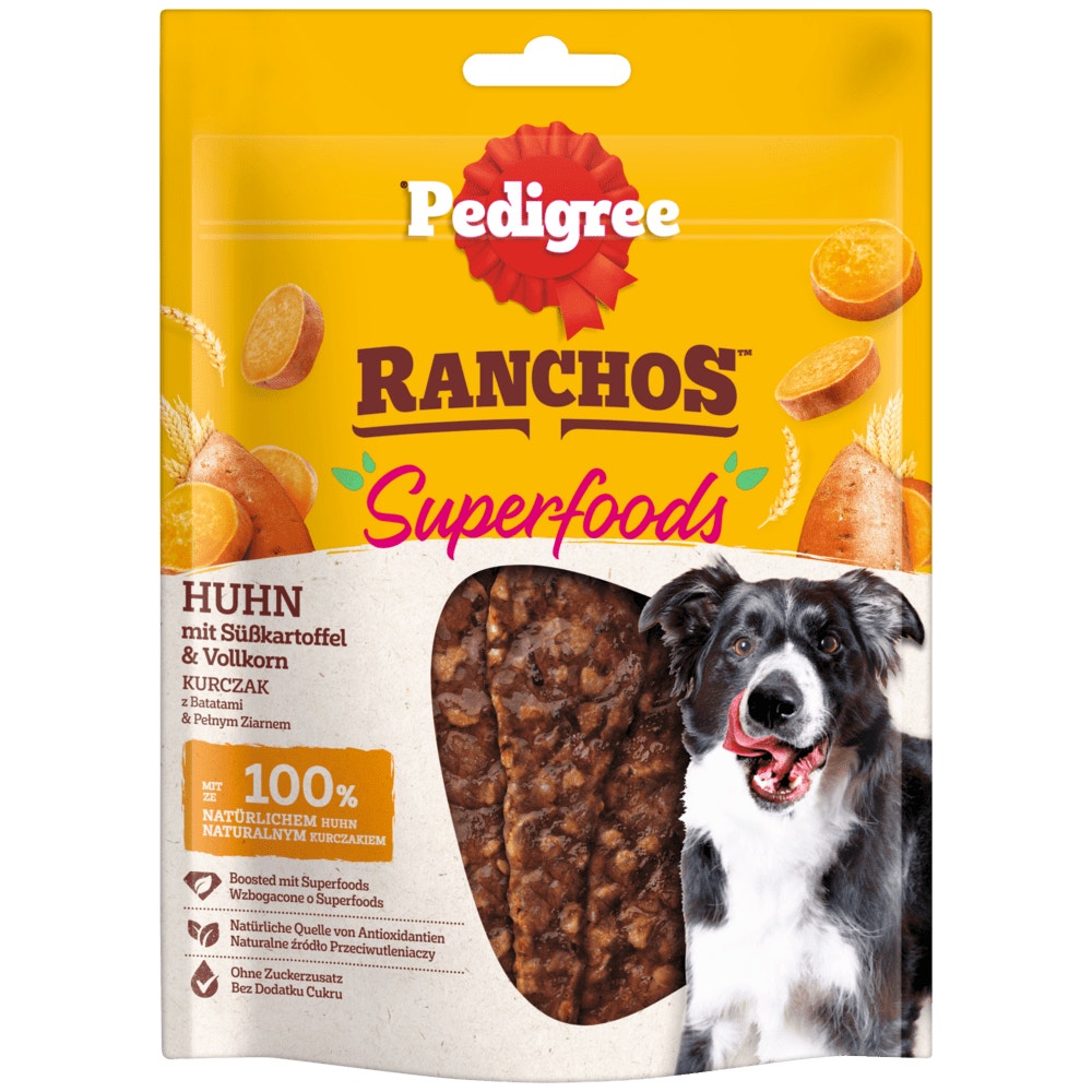 PEDIGREE® RANCHOS™ Superfoods Huhn mit Süßkartoffel & Vollkorn, 70g