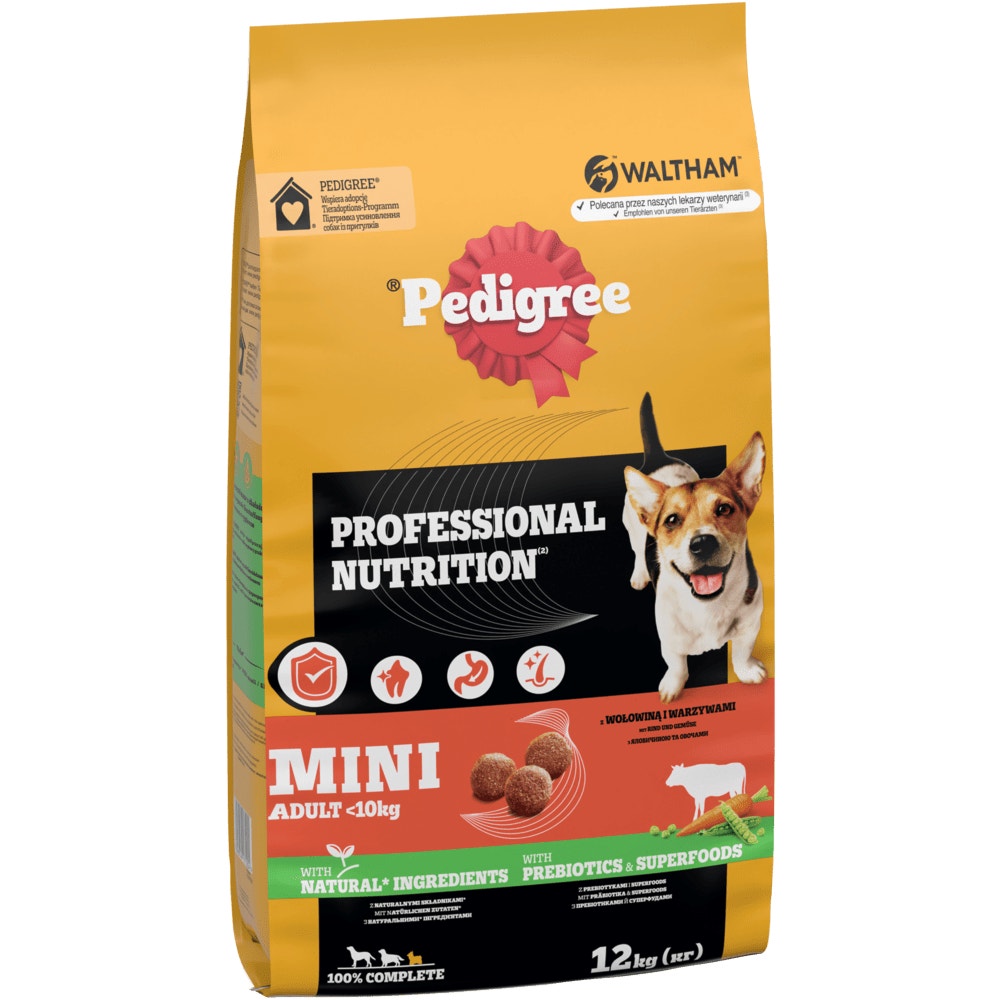 PEDIGREE® Professional Nutrition Trockenfutter kleine Hunde Rind & Gemüse, 12kg
