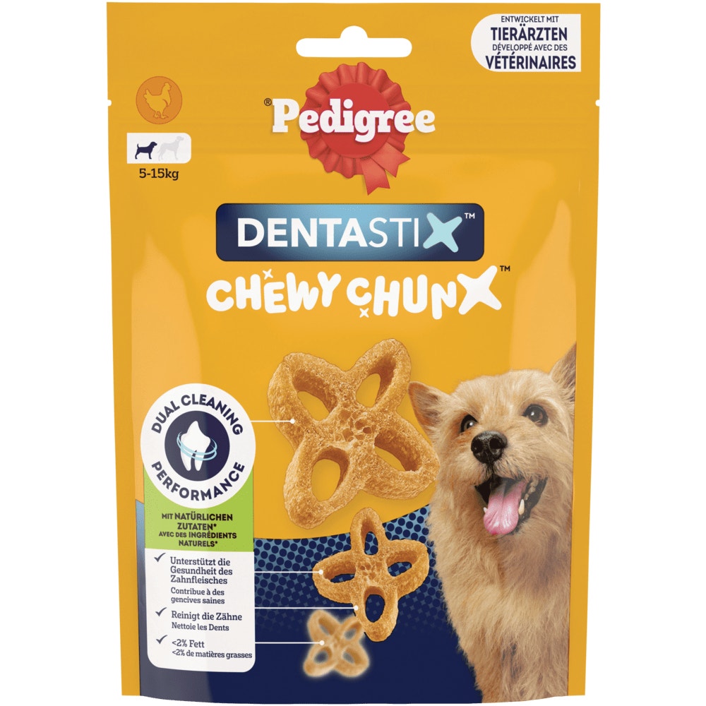 PEDIGREE® DENTASTIX™ CHEWY CHUNX™ mit Huhn Geschmack, Mini 5-15kg, 68g