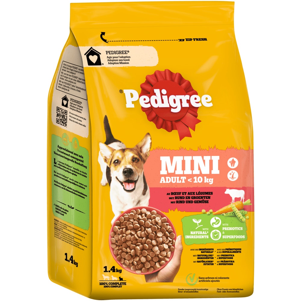 PEDIGREE® Trockenfutter kleine Hunde Rind, 1,4kg