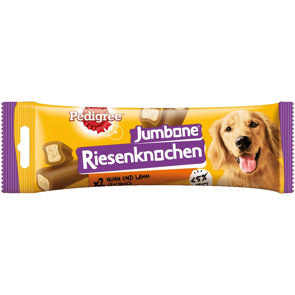 PEDIGREE® JUMBONE™ Riesenknochen Medium mit Huhn und Lamm Geschmack, 2 Stück