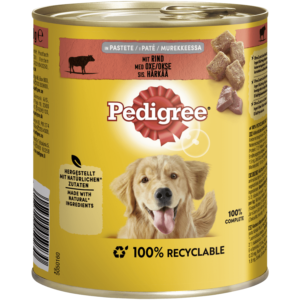 PEDIGREE® mit Rind in Pastete, Dose 800g