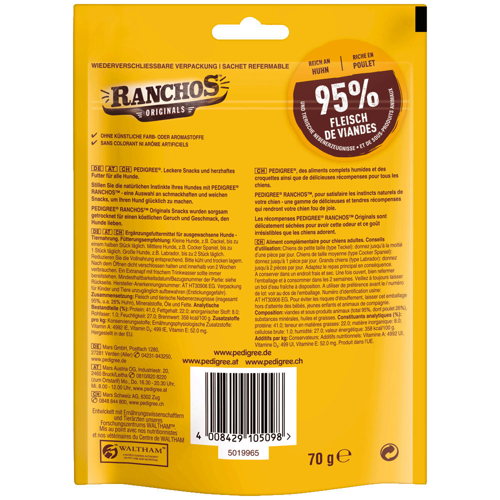 PEDIGREE® RANCHOS™ Originals mit Huhn,70g