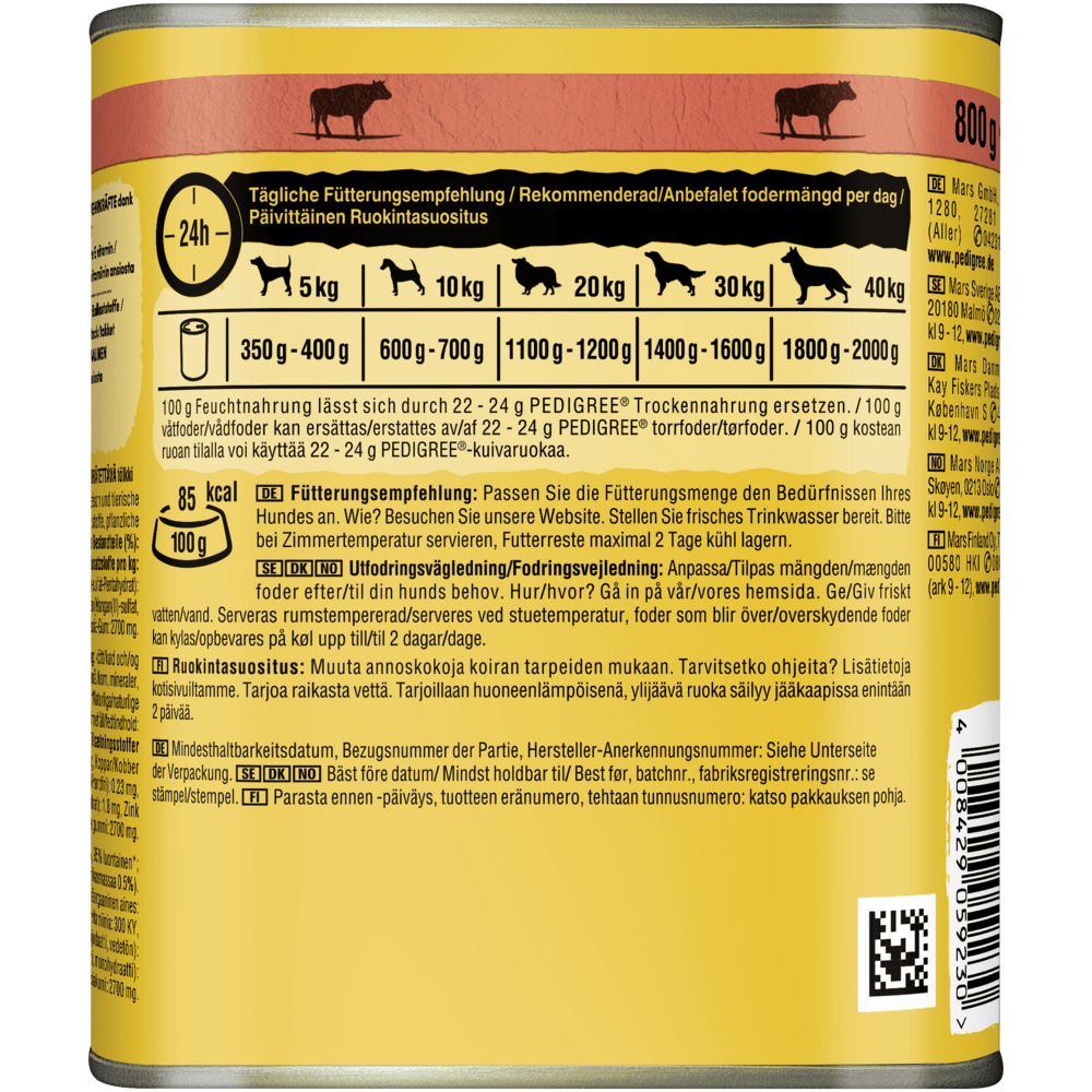PEDIGREE® mit Rind in Pastete, Dose 800g