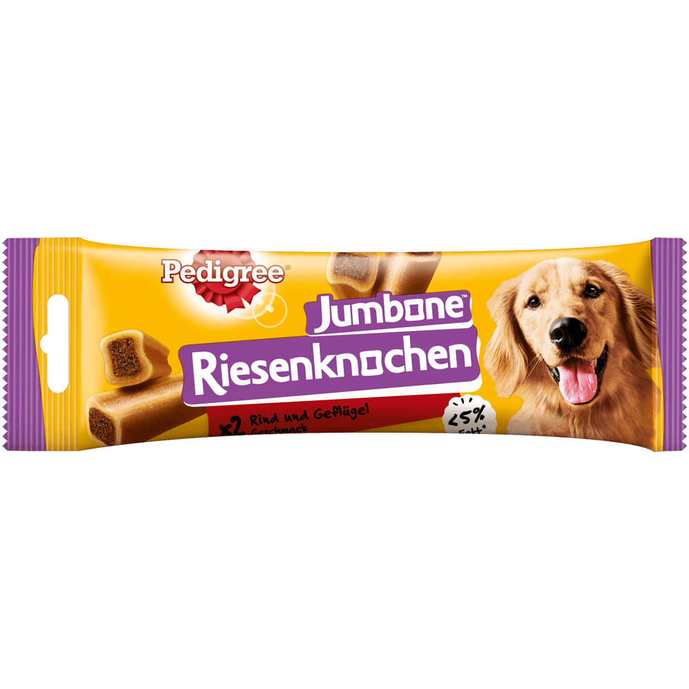 PEDIGREE® JUMBONE™ Riesenknochen Medium mit Rind und Geflügel Geschmack, 2 Stück