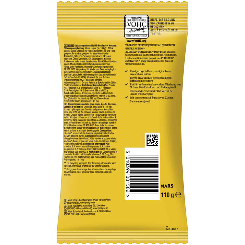 PEDIGREE® DENTASTIX™ Daily Fresh, kleine Hunde, 7, 28 & 35 Stück