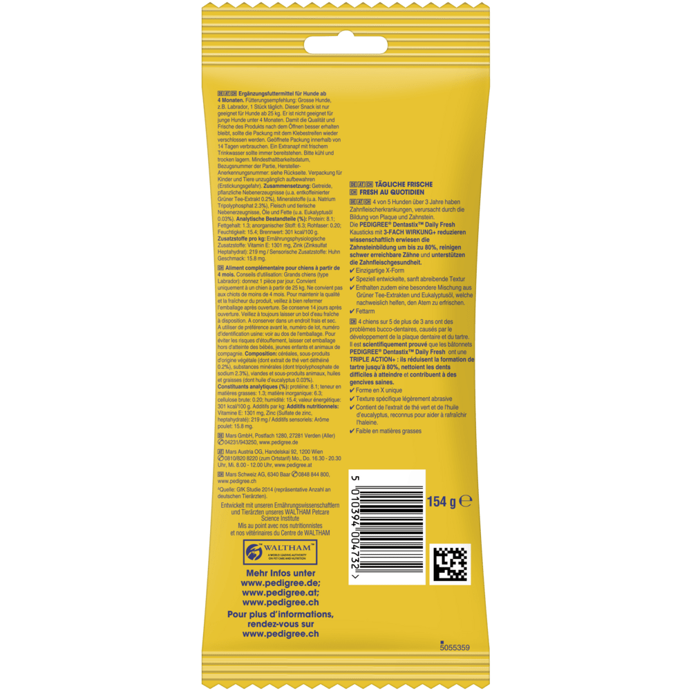 PEDIGREE® DENTASTIX™ Daily Fresh, grosse Hunde, 4 &21 Stück