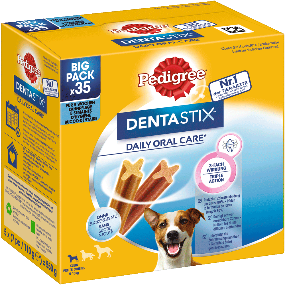 PEDIGREE® DENTASTIX™ Daily Oral Care kleine Hunde, 7, 35 & 70 Stück