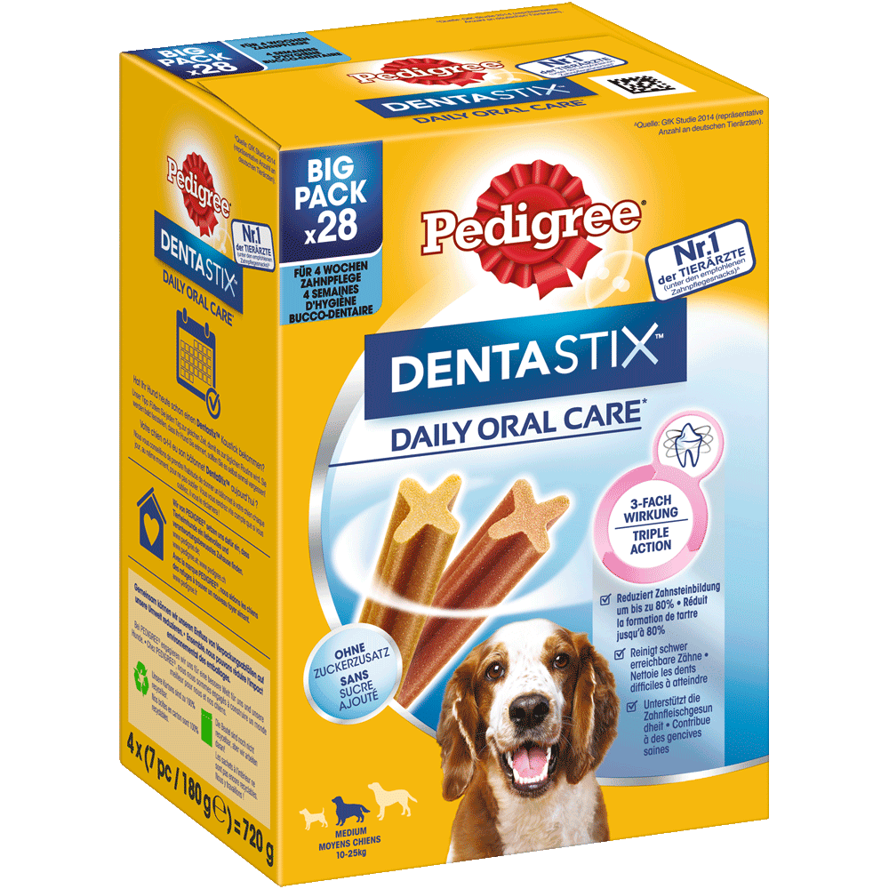 PEDIGREE® DENTASTIX™ Daily Oral Care mittlere Hunde, 5, 28 & 56 Stück