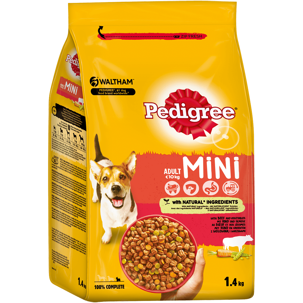 PEDIGREE® Adult Mini <10kg mit Rind und Gemüse , 1,4kg