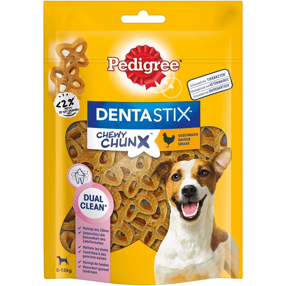 PEDIGREE® DENTASTIX™ CHEWY CHUNX™ mit Huhngeschmack, Mini 5-15kg, 68g