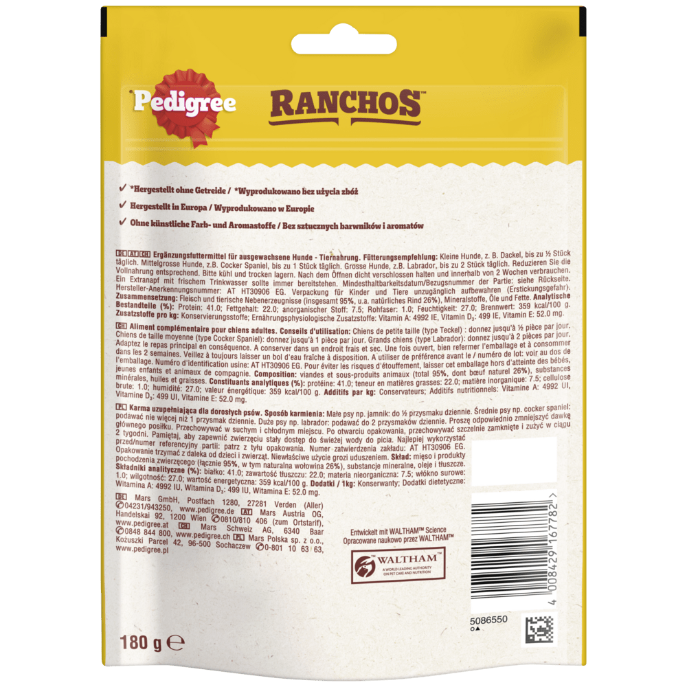 PEDIGREE® RANCHOS™ Jerkies mit Rind, 180g