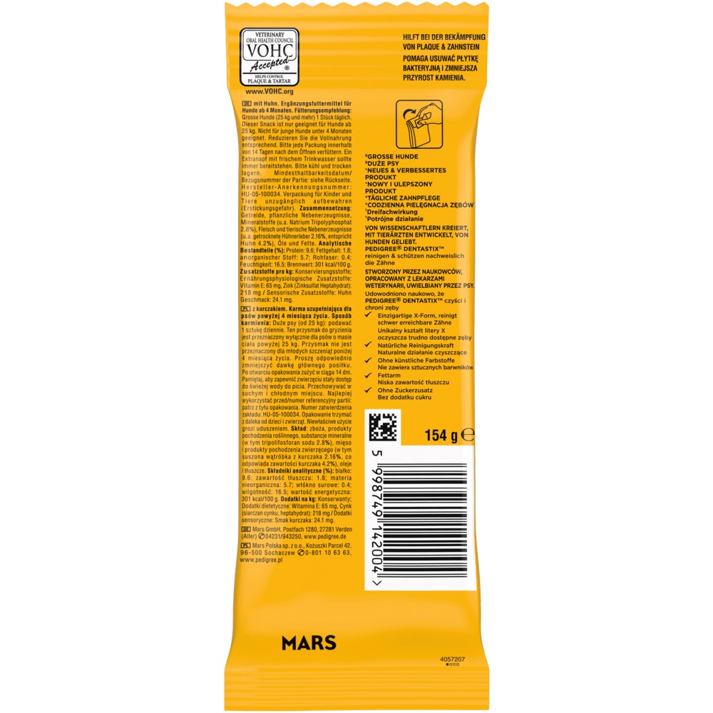 PEDIGREE® DENTASTIX™ Daily Oral Care große Hunde, 4, 21, 28, 42, 56 & 105 Stück