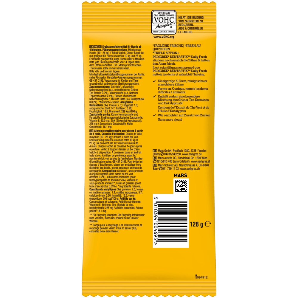 PEDIGREE® DENTASTIX™ Daily Fresh, mittlere Hunde, 5 & 28 Stück