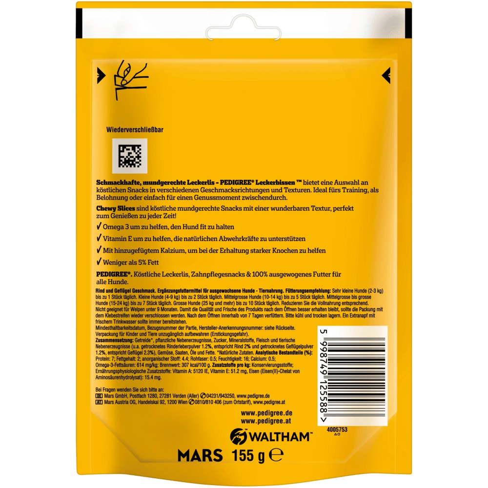 PEDIGREE® Leckerbissen Tasty Minis Rind & Geflügel Geschmack, 155g