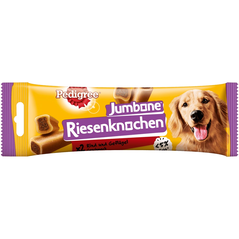 PEDIGREE® JUMBONE™ Riesenknochen Medium mit Rind und Geflügel Geschmack, 2 Stück