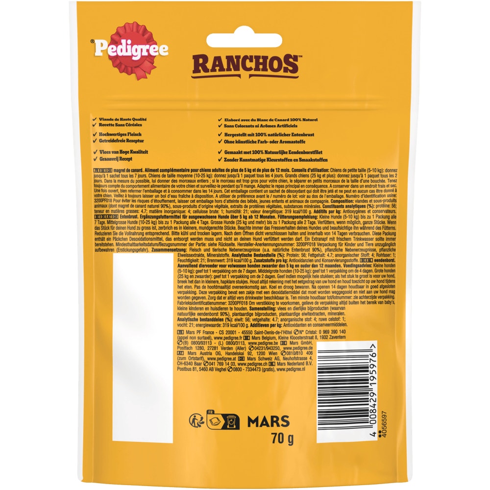 PEDIGREE® RANCHOS™ Fillets Ente,70 & 180g