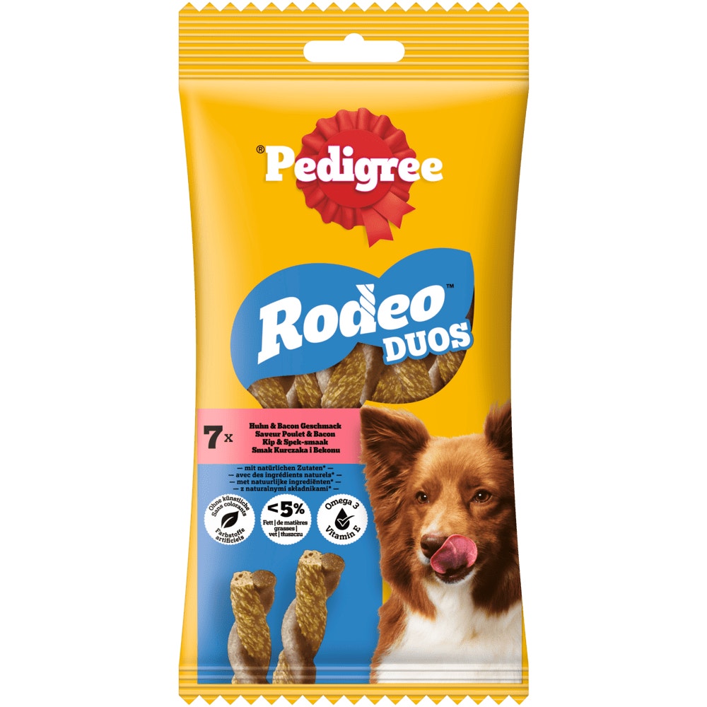 PEDIGREE® RODEO™ Duos mit Huhn & Bacon Geschmack, 7 Stück