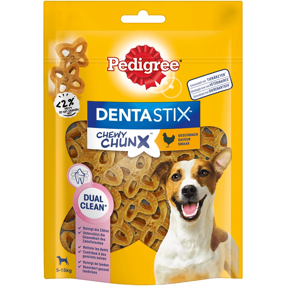 PEDIGREE® DENTASTIX™ CHEWY CHUNX™ mit Huhn Geschmack, Mini 5-15kg, 68g