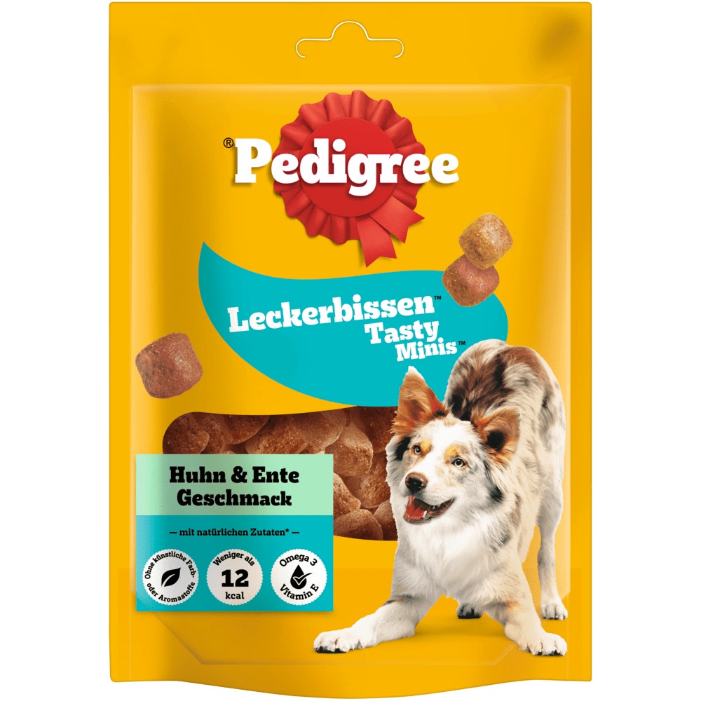 PEDIGREE® Leckerbissen Tasty Minis mit Huhn & Enten Geschmack, 130g