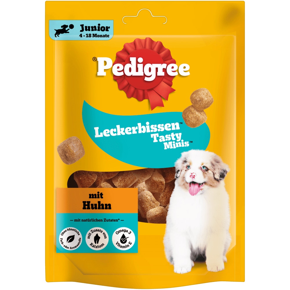 PEDIGREE® Leckerbissen Tasty Minis Junior mit Huhn, 125g