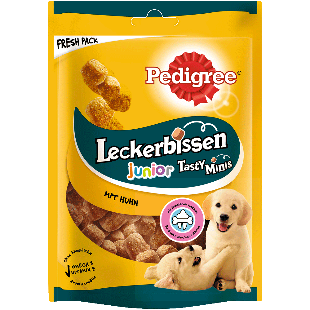 PEDIGREE® Leckerbissen Tasty Minis Junior mit Huhn, 125g | Snacks ...